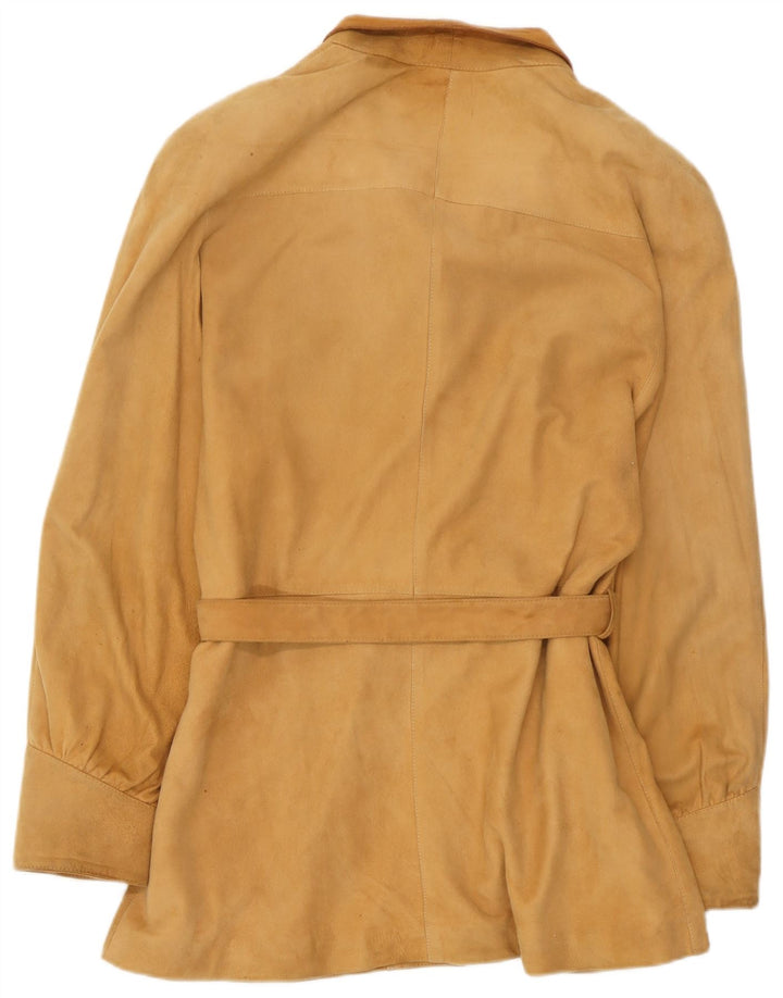 Vintage Womens Suede Jacket IT 44 Medium Beige