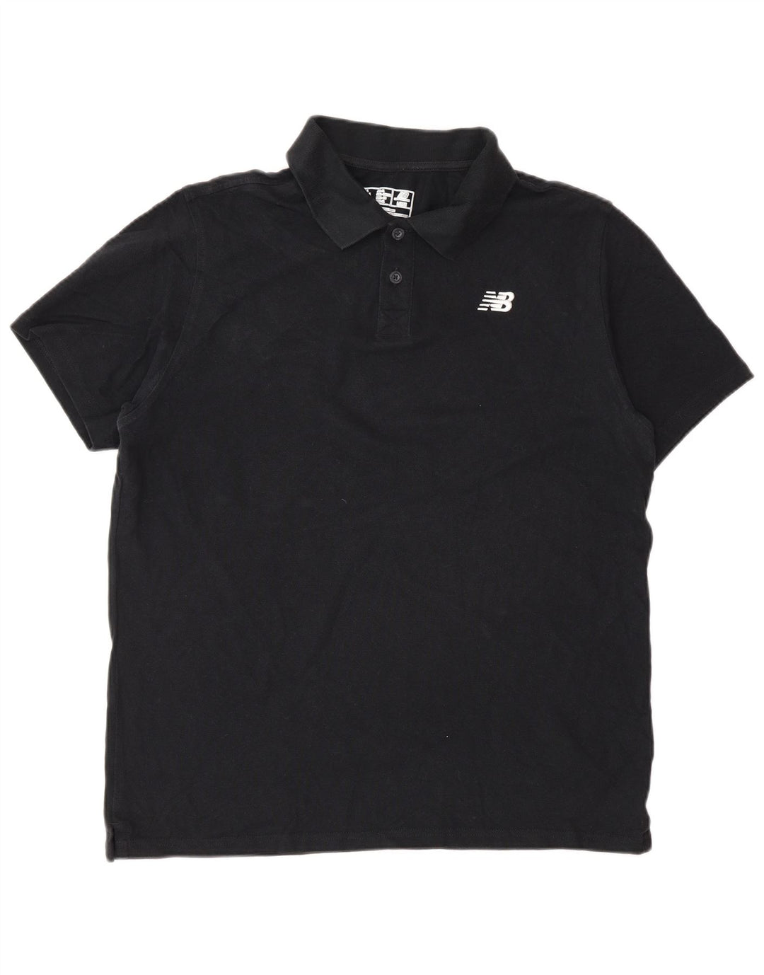 New Balance Mens Polo Shirt Large Black Cotton