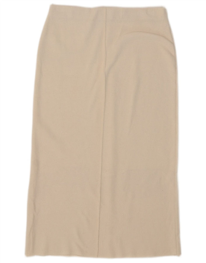 Zara Womens Midi Skirt Medium W28  Off White