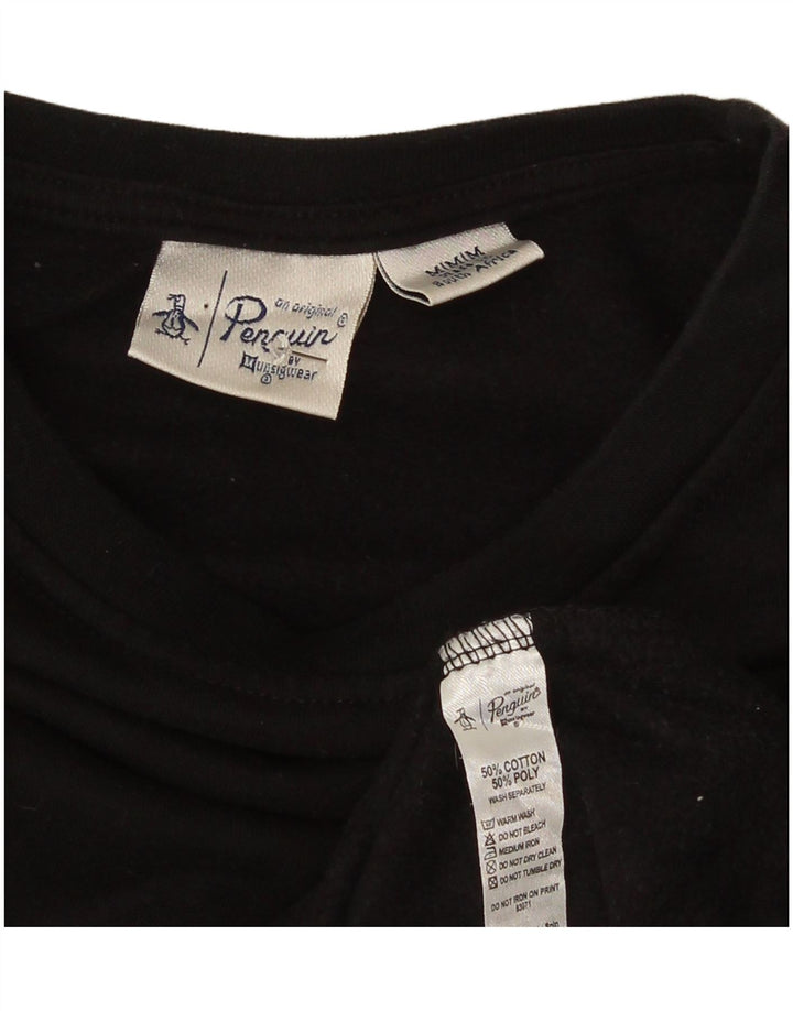 Penguin Mens Sweatshirt Jumper Medium Black Cotton