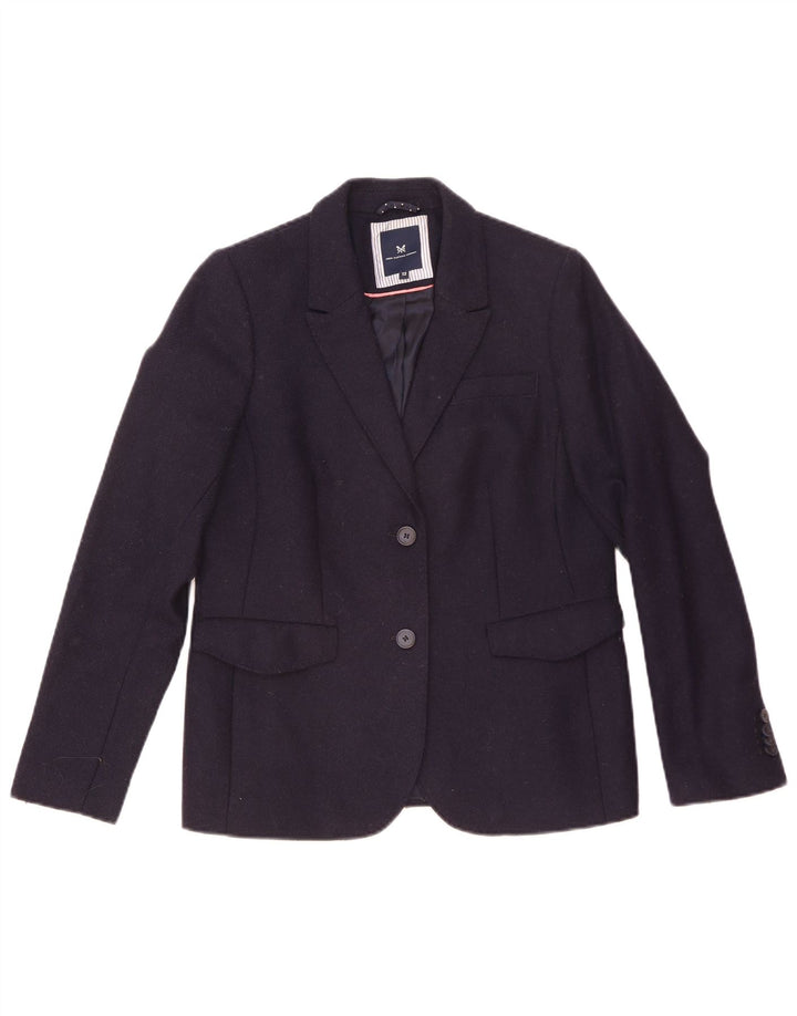 Crew Clothing Veste blazer à 2 boutons pour femme UK 12 en laine bleu marine moyen