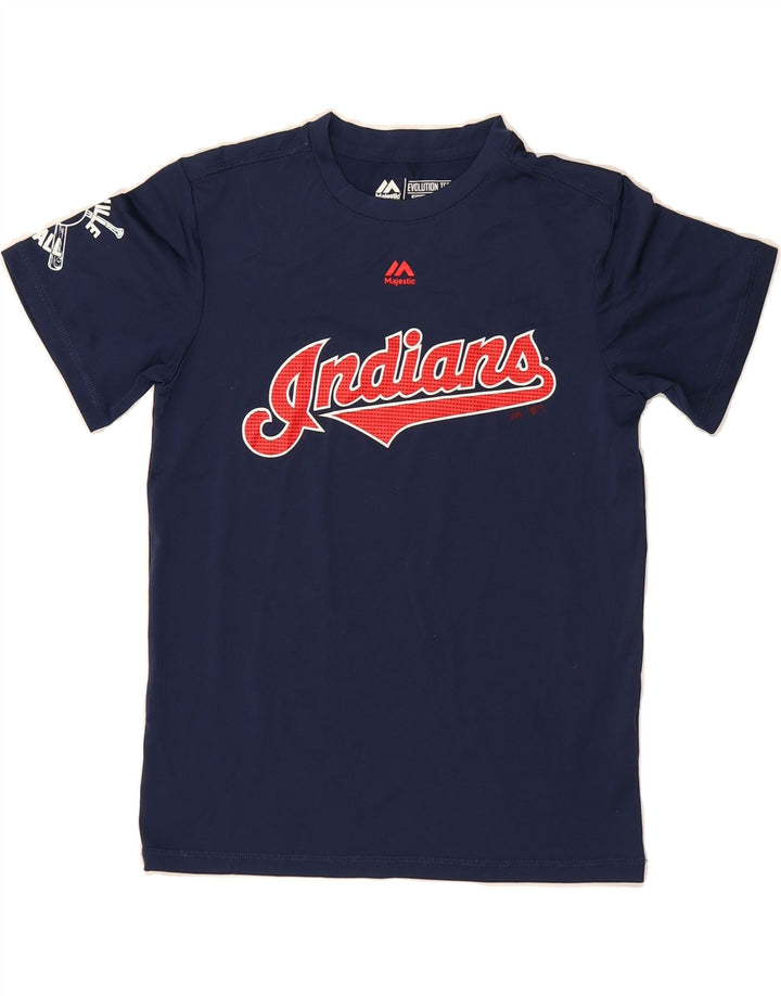 MAJESTIC Boys Graphic T-Shirt Top 11-12 Years Medium  Navy Blue Polyester Vintage Majestic and Second-Hand Majestic from Messina Hembry 