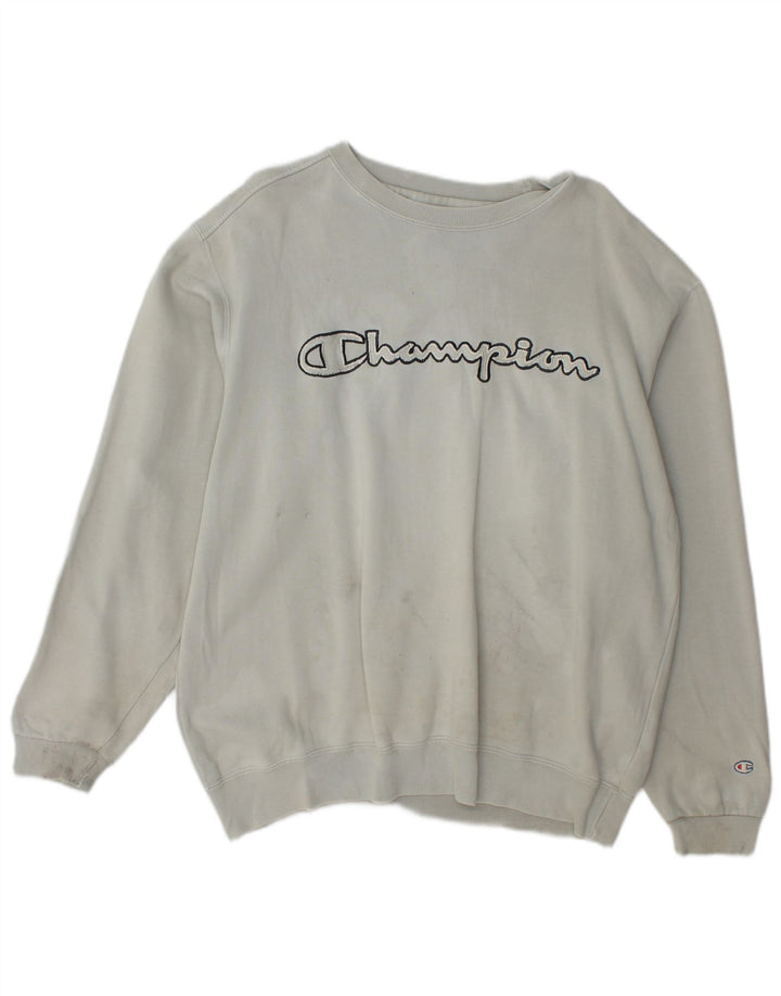 CHAMPION Mens Graphic Sweatshirt Jumper Medium Grey Cotton