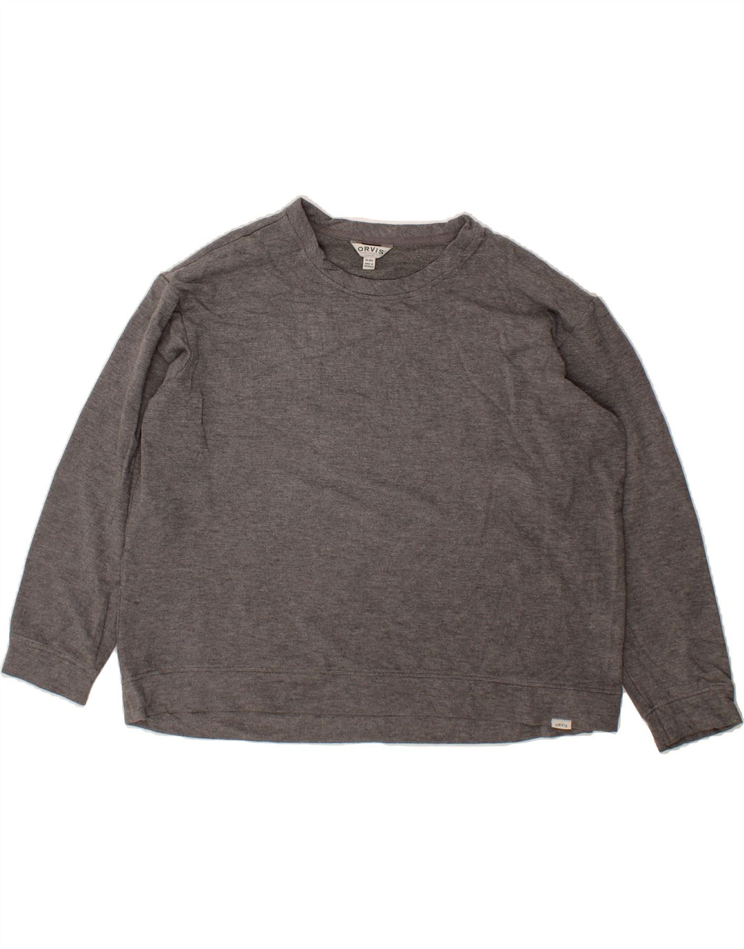 ORVIS Womens Oversized Sweatshirt Jumper UK 18 XL Grey Cotton Vintage Orvis and Second-Hand Orvis from Messina Hembry 