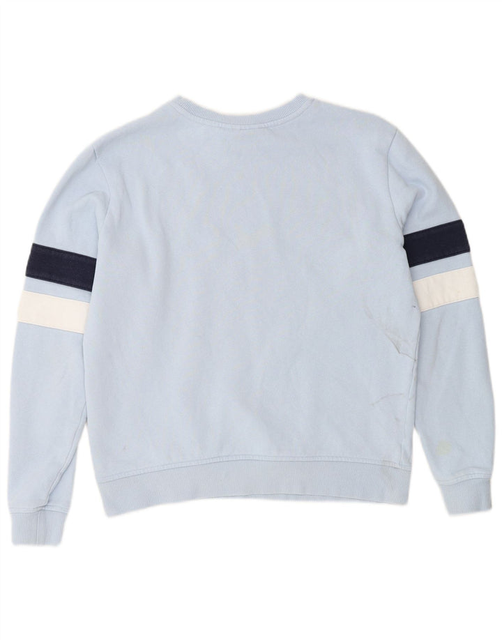 FILA Womens Oversized Sweatshirt Jumper UK 10 Small Blue Colourblock