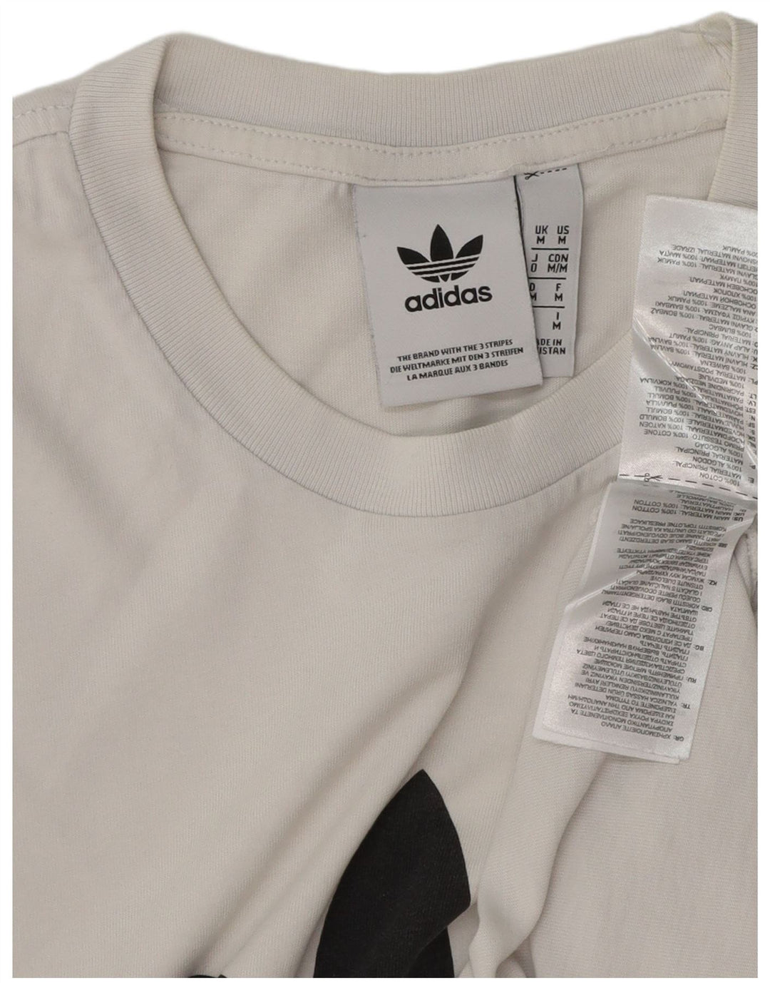 ADIDAS Mens Graphic T-Shirt Top Medium White Cotton