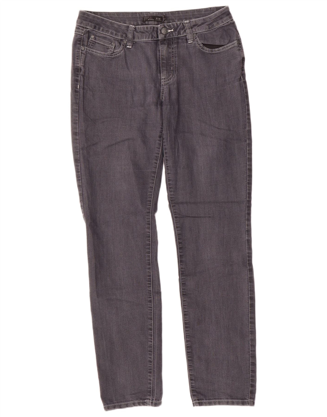PRANA Womens Regular Straight Jeans US 8 Medium W29 L32 Grey Cotton