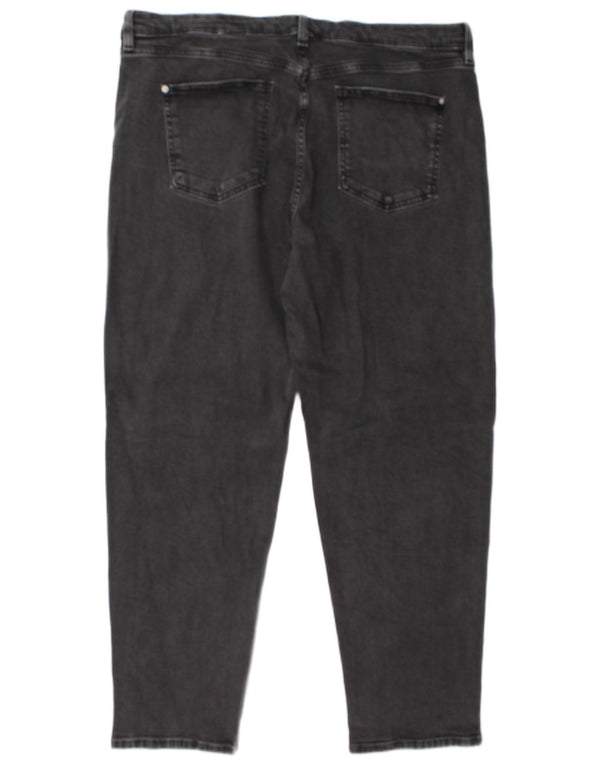 Marks & Spencer Damen Tapered Jeans UK 20 2XL W38 L29 Graue Baumwolle