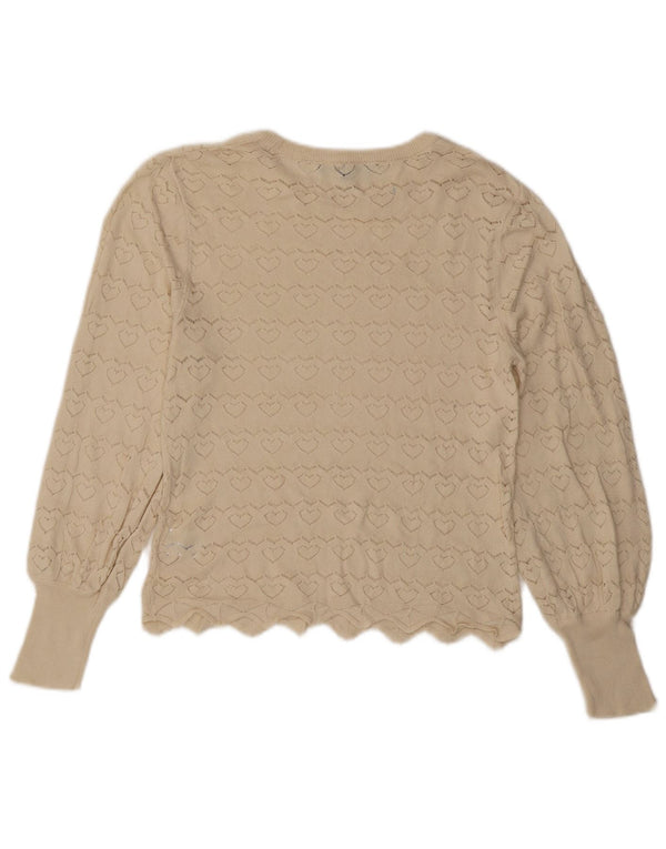 Crew Clothing Womens Boat Neck Jumper Sweater UK 14 Medium Off White