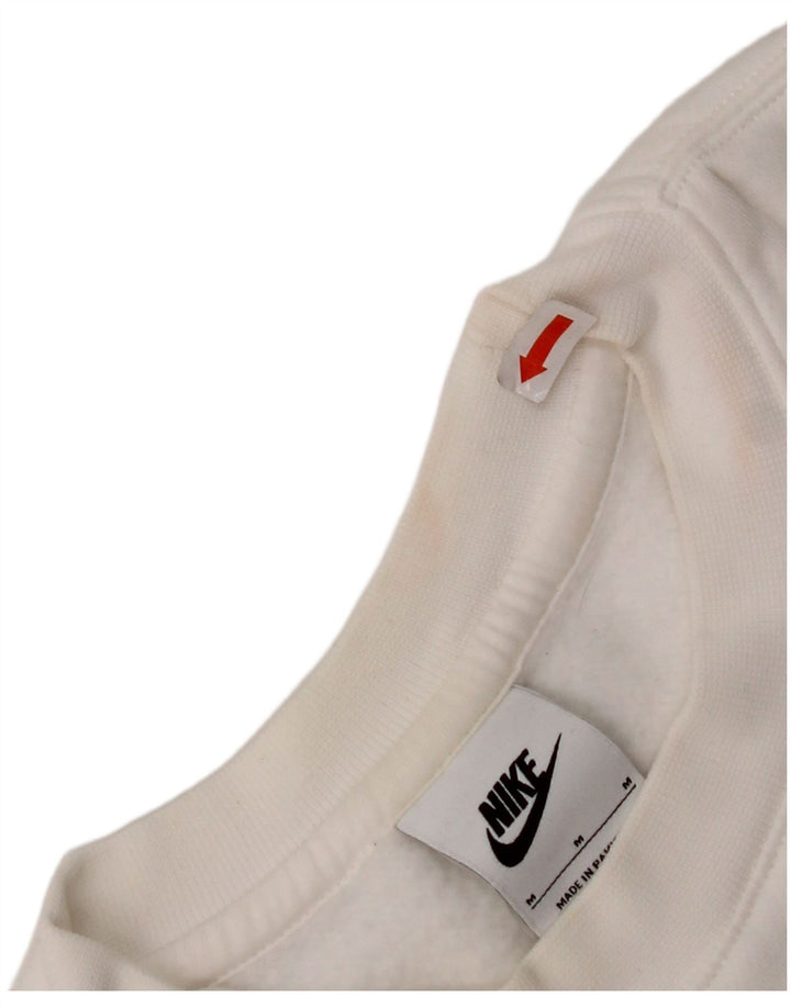 NIKE Mens Sweatshirt Jumper Medium White Cotton