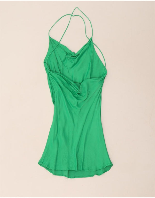 Zara Womens Halter Dress UK 4 XS Green