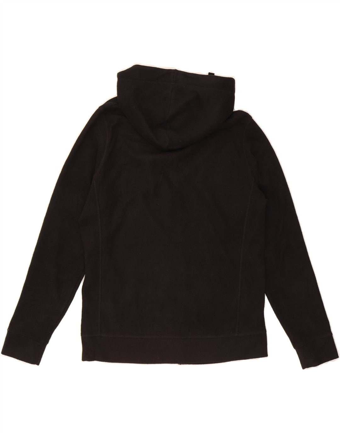 MARKS & SPENCER Womens Hooded Fleece Jacket UK 14 Large Black Polyester Vintage Marks & Spencer and Second-Hand Marks & Spencer from Messina Hembry 