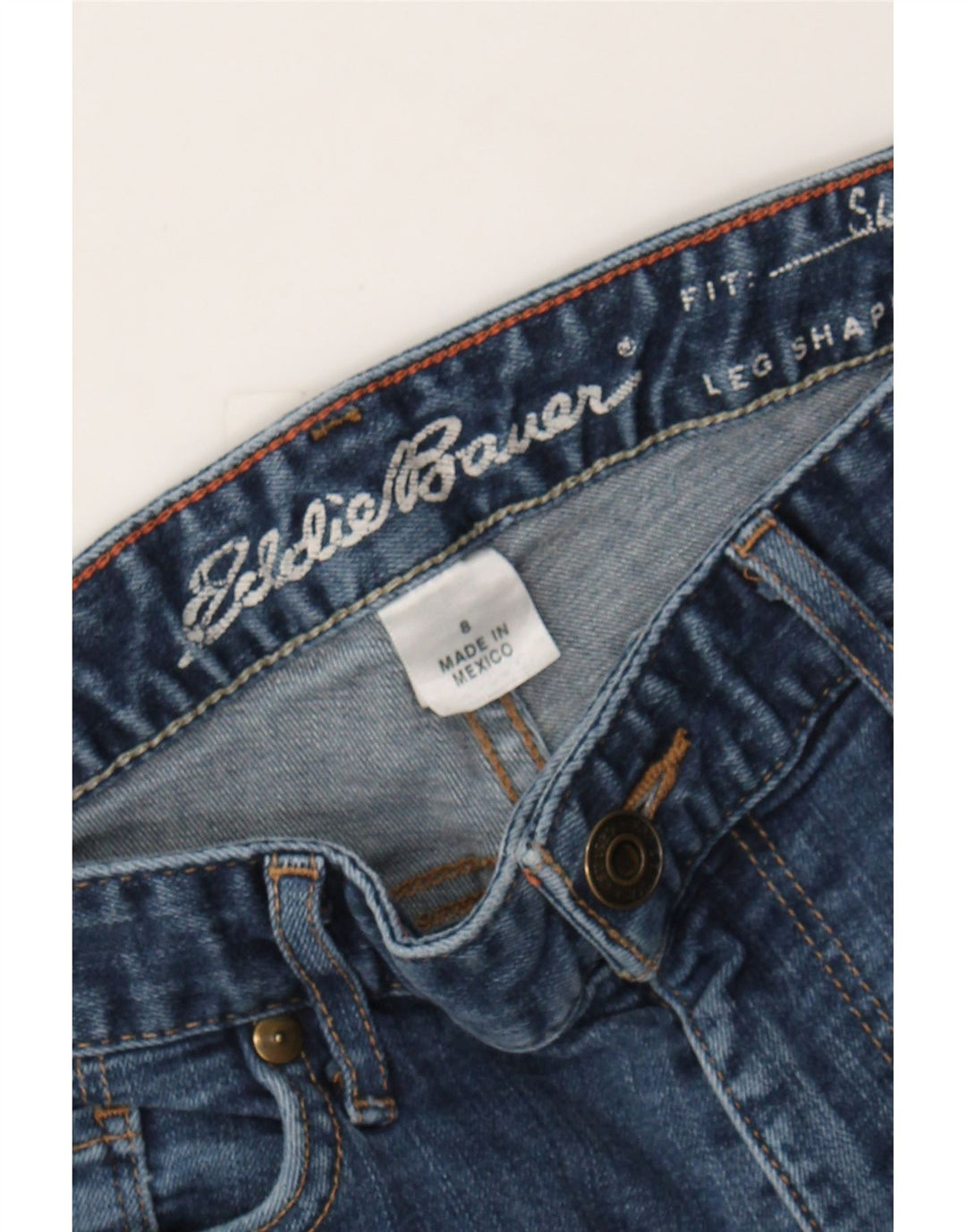 EDDIE BAUER Womens Slightly Curvy Denim Shorts US 8 Medium W30  Blue Vintage Eddie Bauer and Second-Hand Eddie Bauer from Messina Hembry 