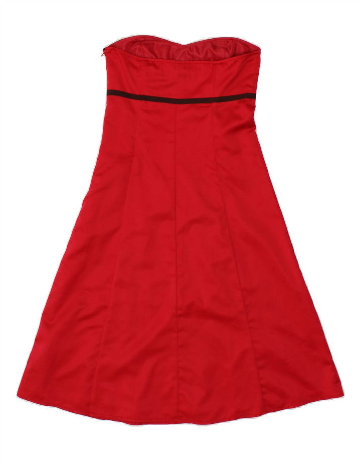SASHA Womens Strapless Dress UK 8 Small  Red Polyester Vintage Sasha and Second-Hand Sasha from Messina Hembry 