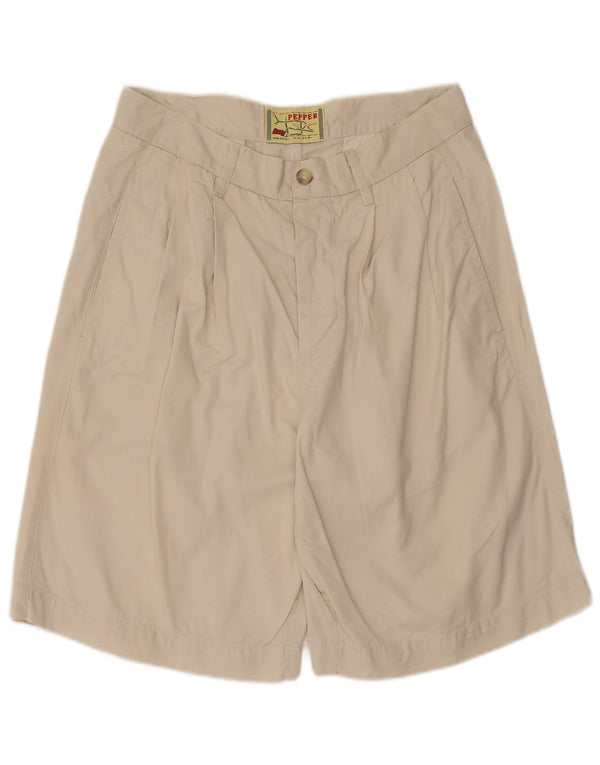 Vintage Mens Pegged Chino Shorts IT 48 Medium W30 Beige Cotton