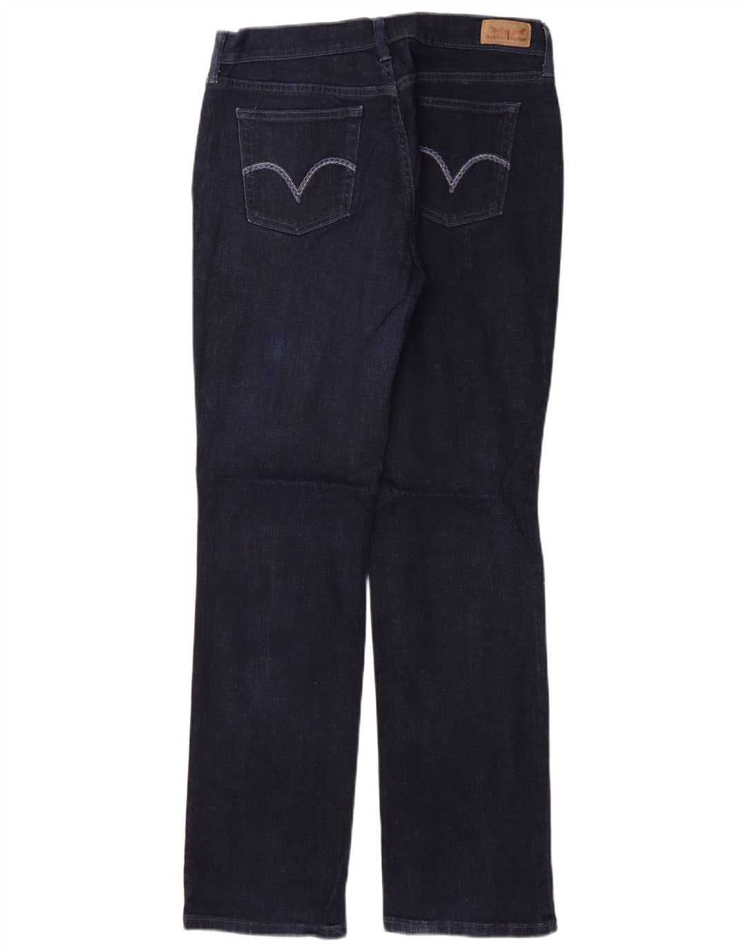 LEVI'S Womens Straight Jeans US 8 Medium W29 L32 Navy Blue Cotton