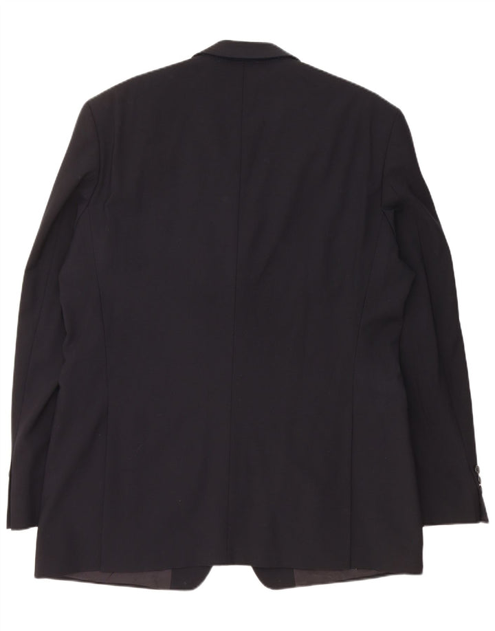 Hugo Boss Mens 2 Button Blazer Jacket EU 54 2XL Navy Blue Virgin Wool