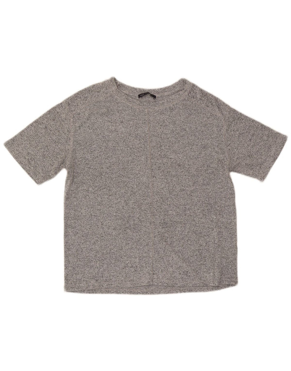 Marks & Spencer Womens T-Shirt Top UK 10 Small Grey Flecked Viscose