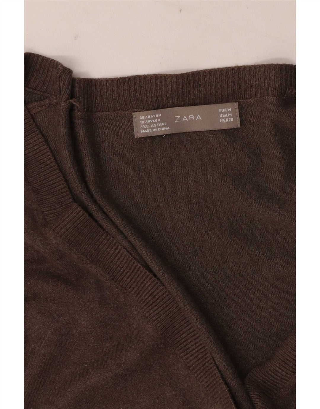 Zara Womens Cardigan Sweater UK 12 Medium Brown Rayon