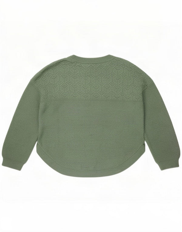 Fat Face Pulover supradimensionat pentru femei cu gâtul turnat UK 16 Large Green
