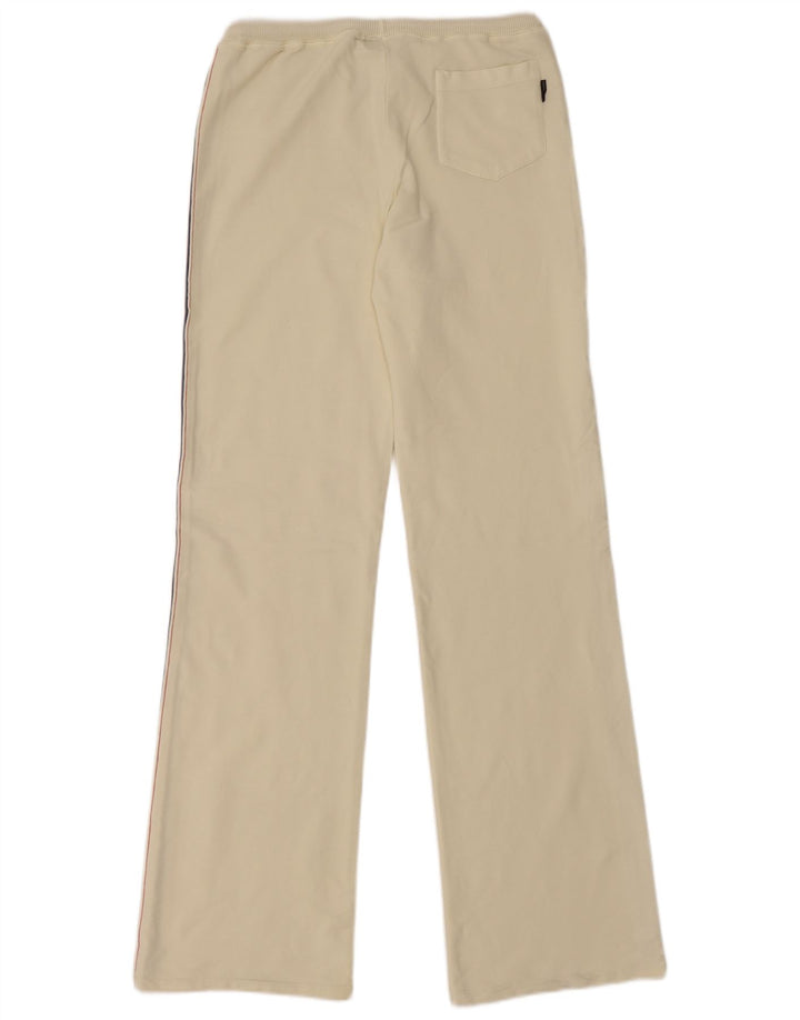 TRUSSARDI Womens Tracksuit Trousers IT 44 Medium  Off White Cotton