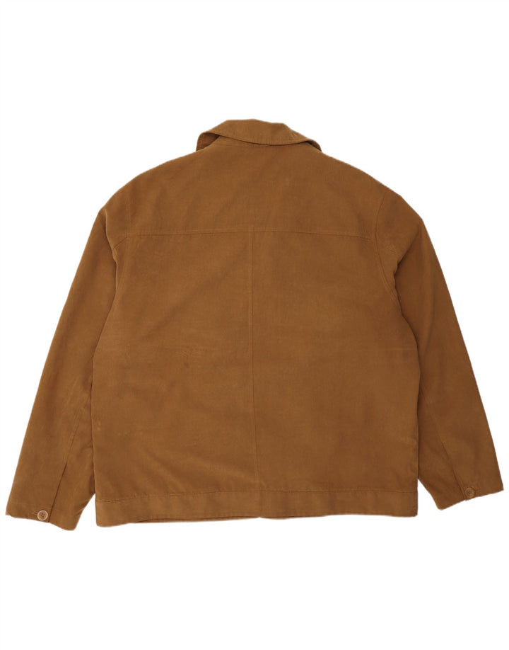 Vintage Mens Bomber Jacket UK 46 3XL Brown Polyester