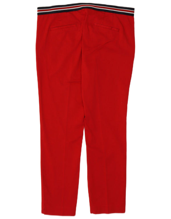 Zara Damen Slim Chino Hose XL W32 L27 Rot