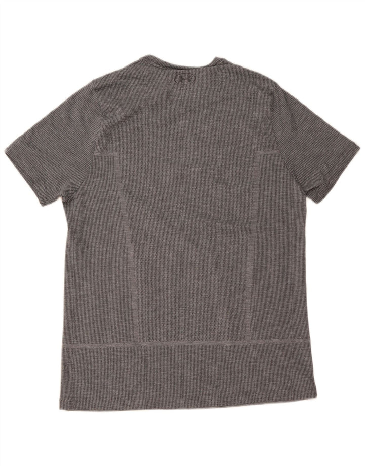 Under Armour Mens T-Shirt Top XL Grey Pinstripe Polyester