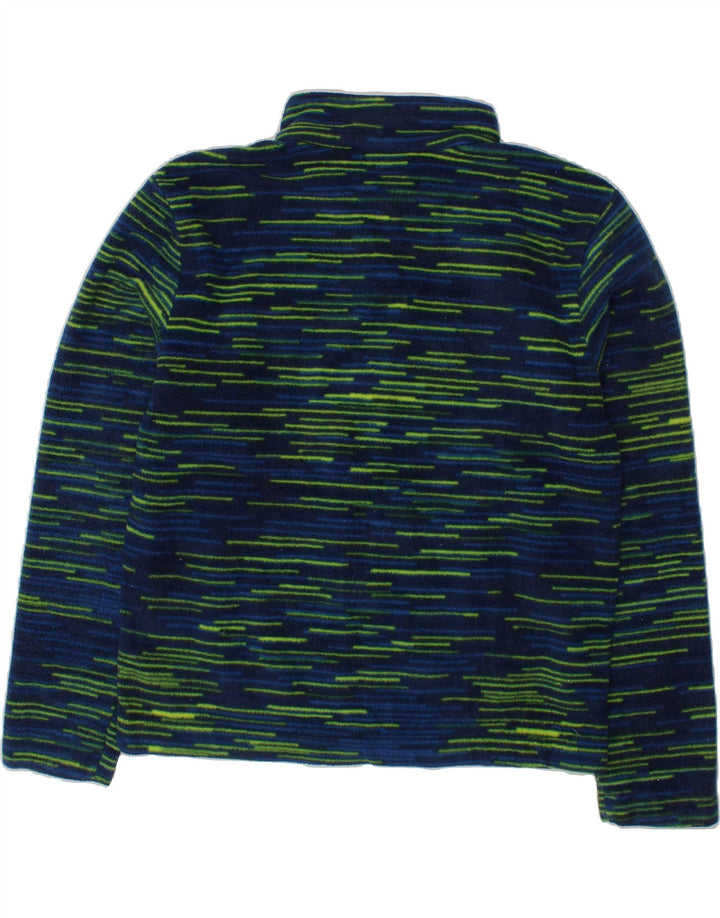 EDDIE BAUER Boys Fleece Jacket 10-11 Years Medium  Navy Blue Striped Vintage Eddie Bauer and Second-Hand Eddie Bauer from Messina Hembry 