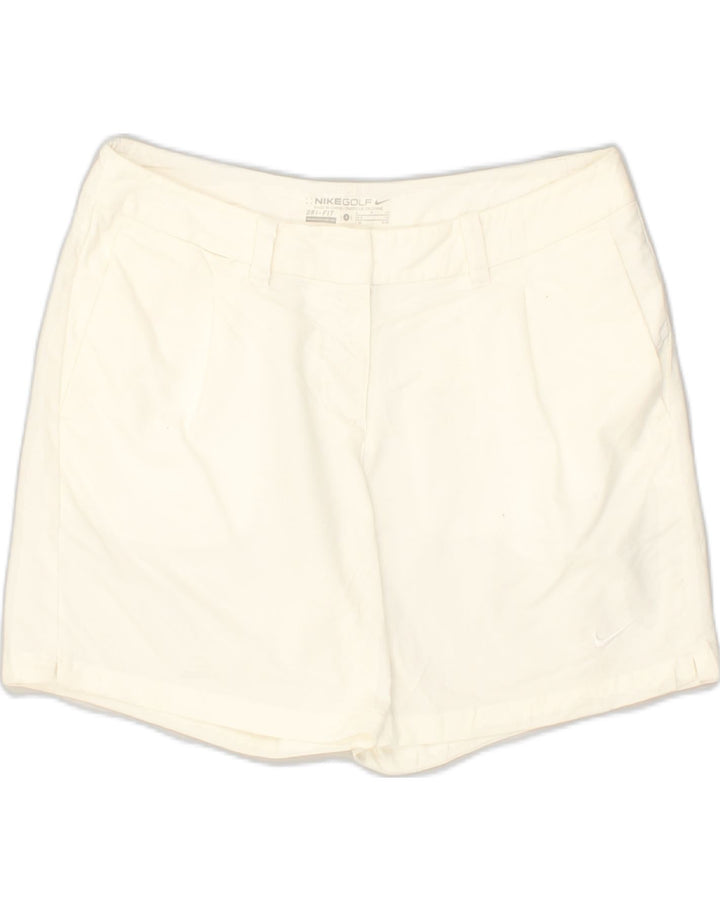 NIKE Womens Chino Shorts US 8 Medium W30  Off White Cotton | Vintage Nike | Thrift | Second-Hand Nike | Used Clothing | Messina Hembry 
