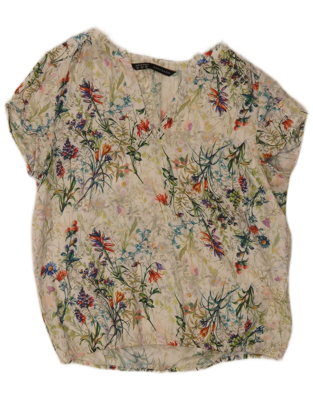 Zara Γυναικεία Μπλούζα Τοπ UK 12 Μεσαίο Πολύχρωμο Floral Πολυεστέρας