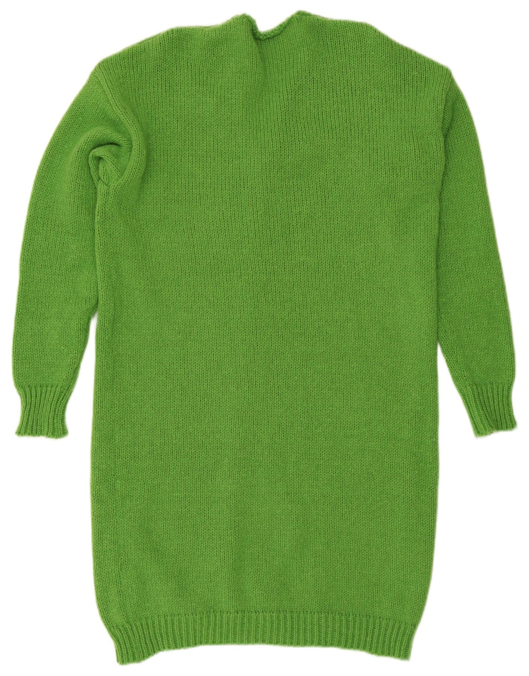 Maglione cardigan aperto con linea lunga da donna vintage UK 14 Poliestere verde medio