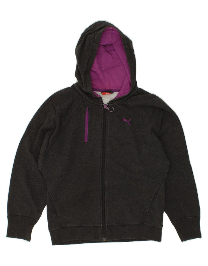 PUMA Boys Zip Hoodie Sweater 11-12 Years Grey Vintage Puma and Second-Hand Puma from Messina Hembry 