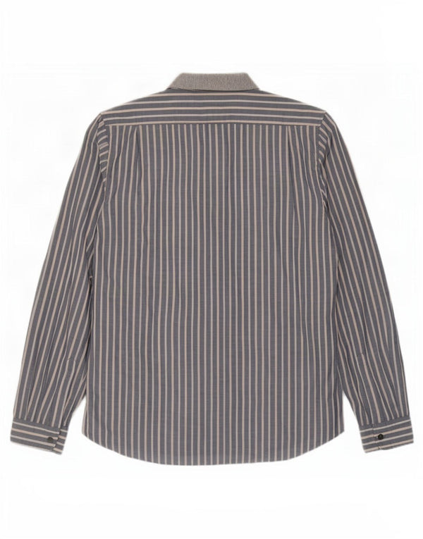 Hugo Boss Herrenhemd XL grau gestreift aus Baumwolle