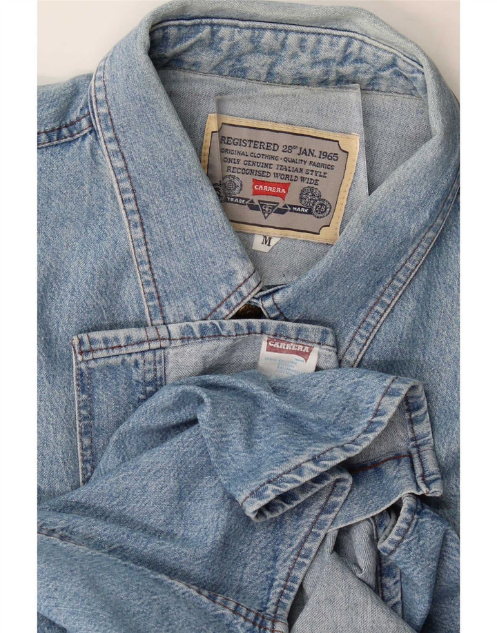 Camisa jeans masculina Carrera algodão azul médio