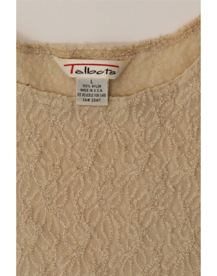 TALBOTS Womens Blouse Top UK 16 Large Beige Nylon Vintage Talbots and Second-Hand Talbots from Messina Hembry 