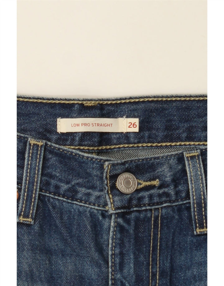 LEVI'S Womens Distressed Low Straight Jeans W26 L30 Blue Cotton Vintage Levi's and Second-Hand Levi's from Messina Hembry 