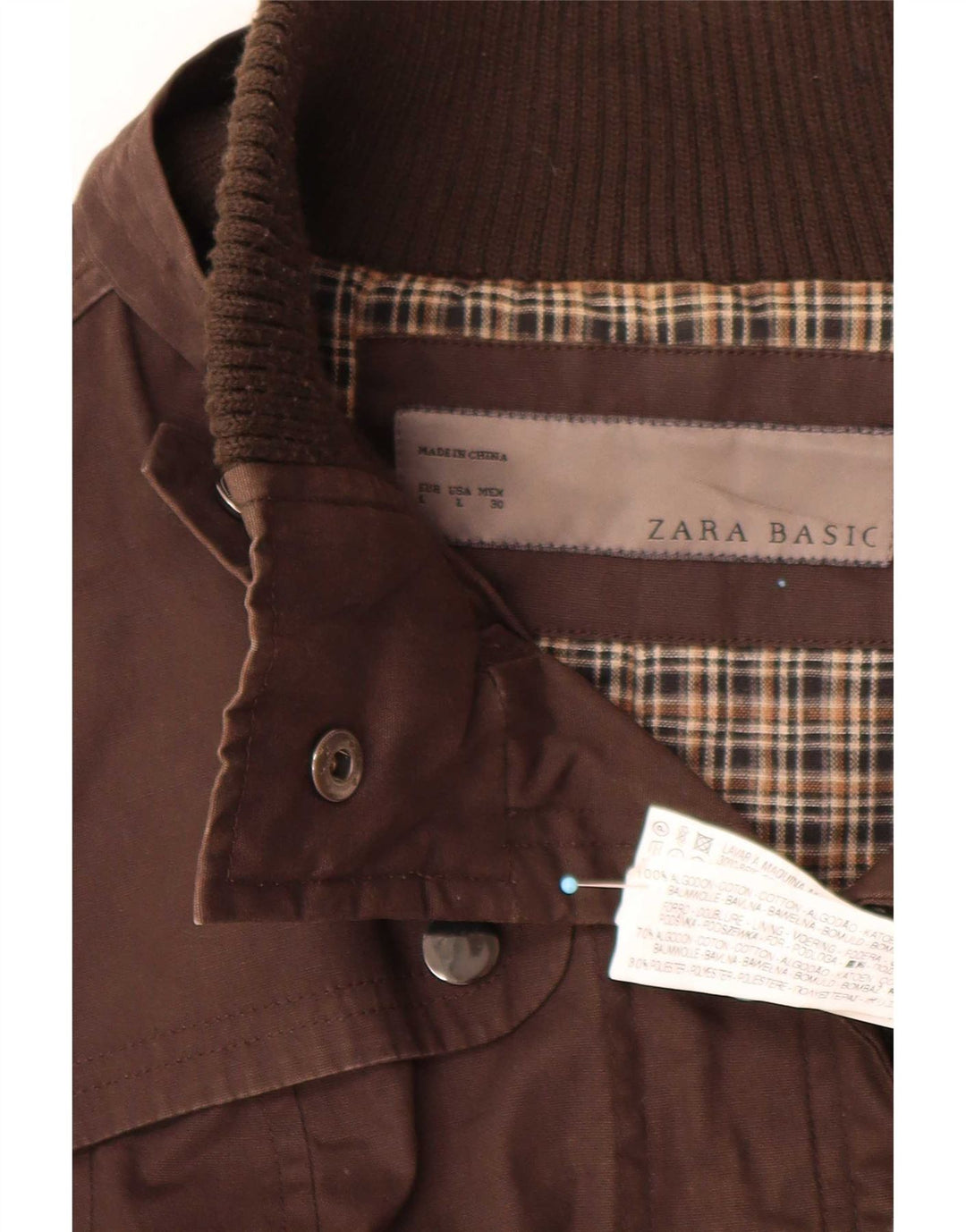 Giacca utility da donna Zara UK 14 grande cotone marrone