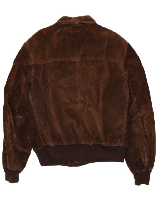 Bignami Mens Suede Bomber Jacket IT 54 2XL Brown