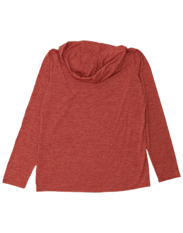 Patagonia Damen Kapuzenoberteil Langarm UK 16 Large Maroon Flecked