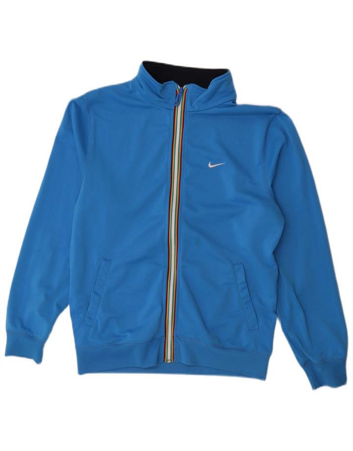 Nike Boys Graphic Tracksuit Top Jacket 13-14 Years XL Blue Polyester