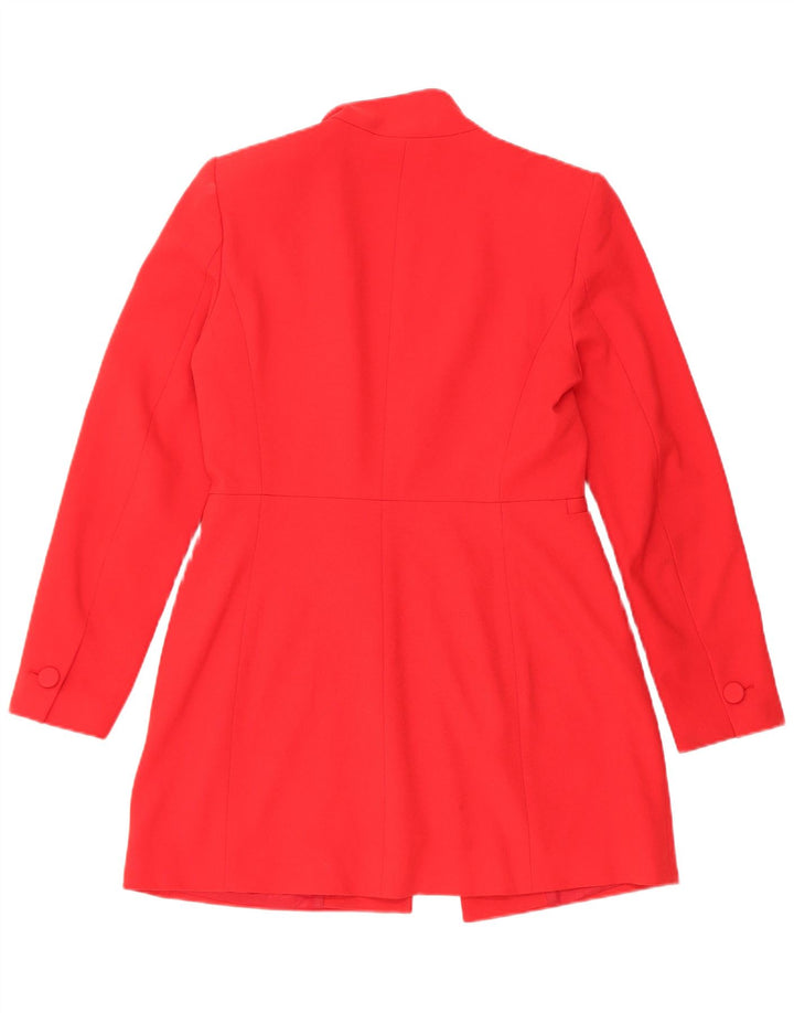 Zara Damen Blazer Jacke UK 14 Mittelrotes Polyester