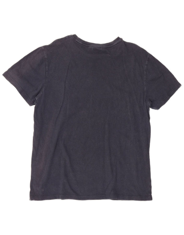 Napapijri Herre Geografisk Grafisk T-Shirt Top Medium Marineblå Bomuld