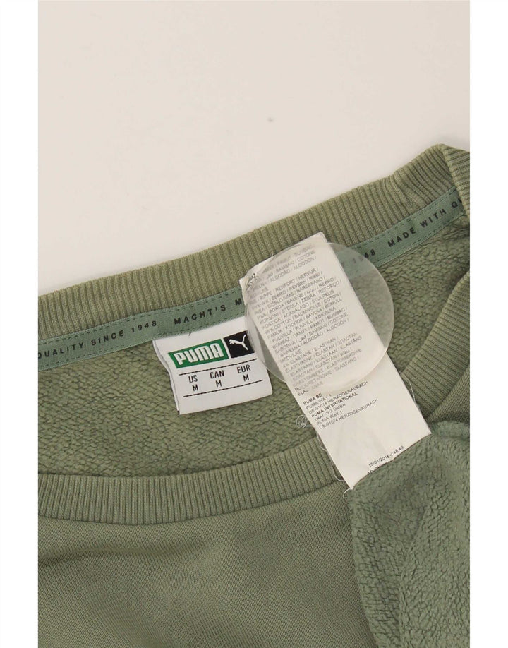 Felpa da uomo Puma Maglione in cotone color block verde medio