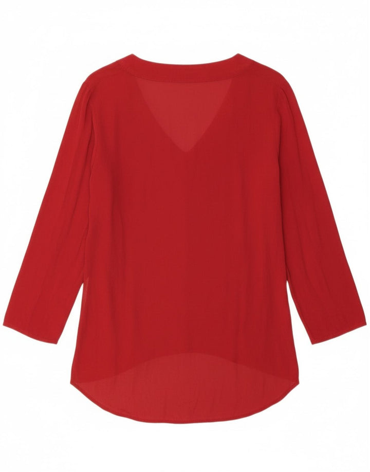 Zara Dame Langærmet Tunika Top UK 14 Medium Rød