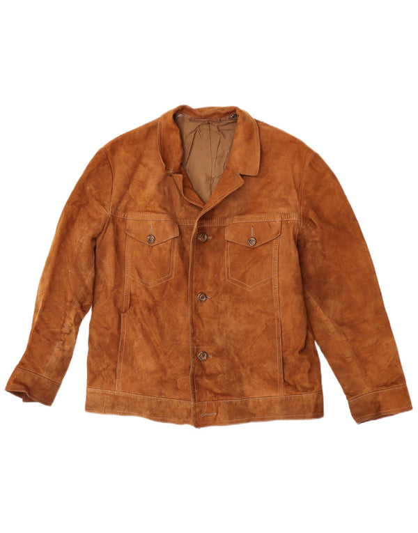 Chaqueta de ante vintage para hombre IT 50 Large Brown