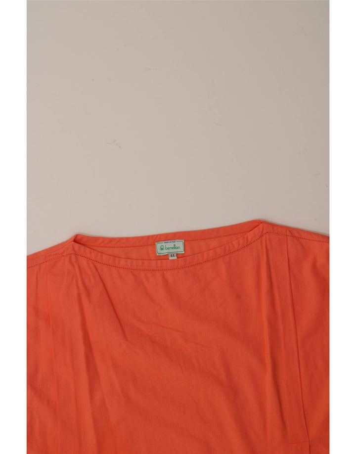 BENETTON Womens Sleeveless Blouse Top IT 44 Medium Orange Cotton Vintage Benetton and Second-Hand Benetton from Messina Hembry 