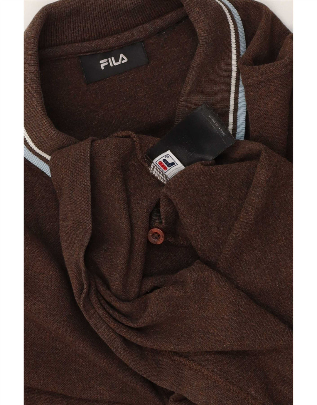 Polo da uomo Fila Large in cotone marrone
