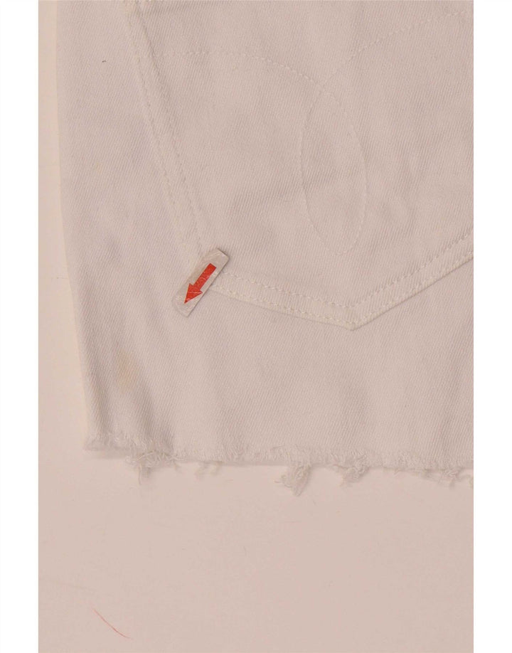 Pantaloncini di jeans da donna Calvin Klein W28 cotone bianco medio