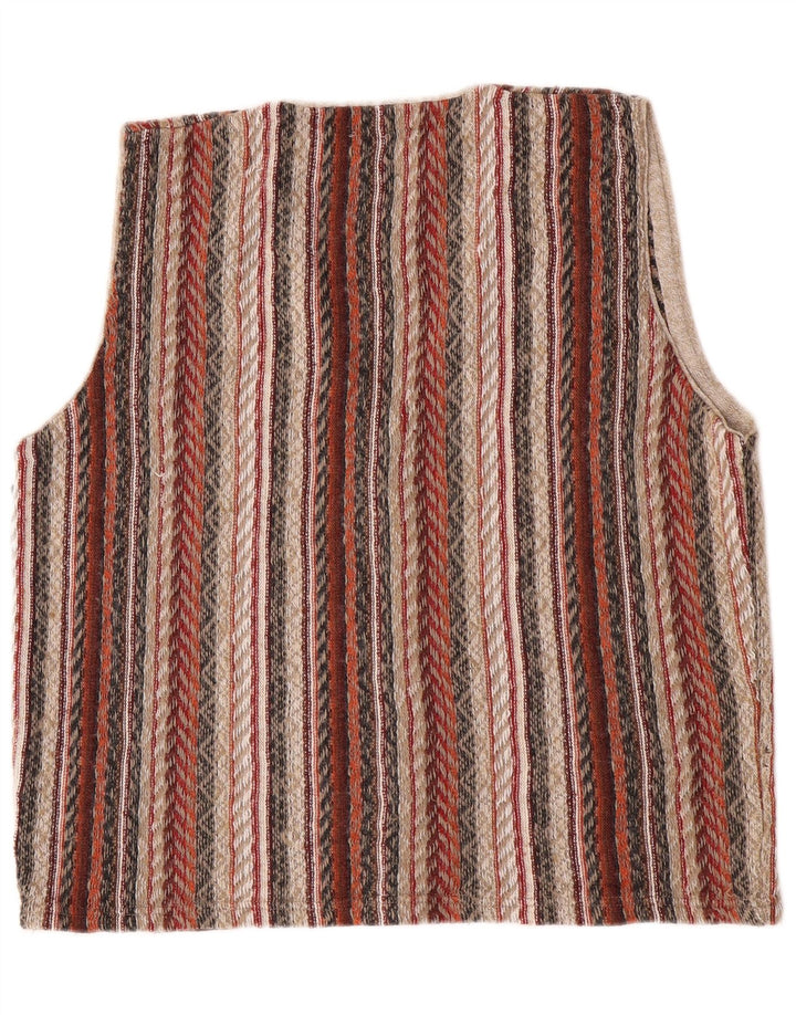 Gilet vintage da uomo grande a righe multicolori